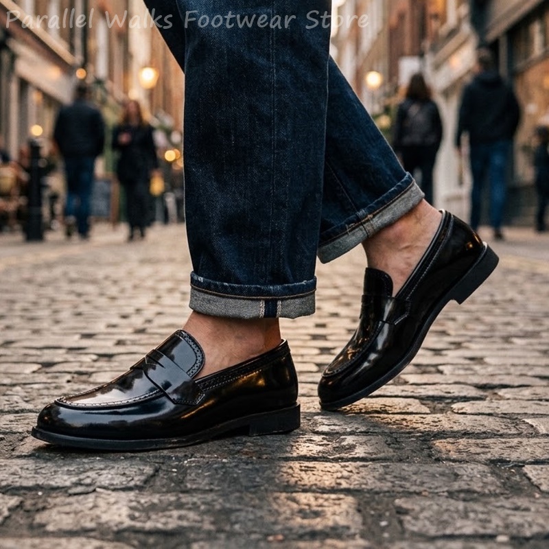 Men Shoes For Wedding - Mocassins Penny en cuir verni pour