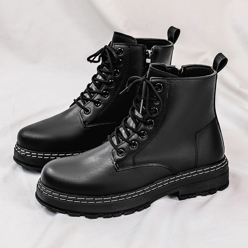 Men'S Shoes Hiking - Bottes de moto en cuir verni
