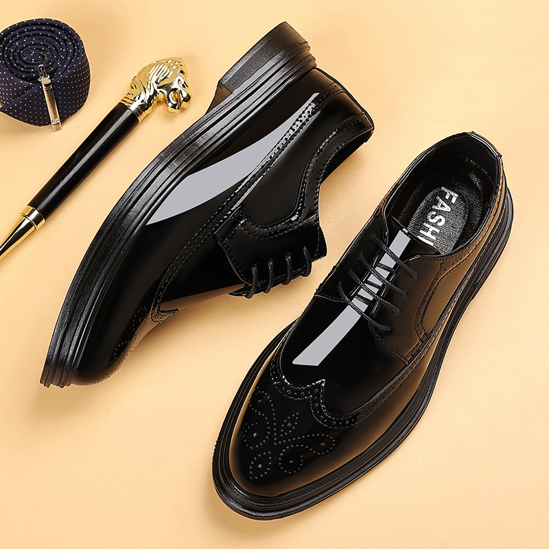 Men Shoes Oxford - Chaussures habillées en cuir verni pour
