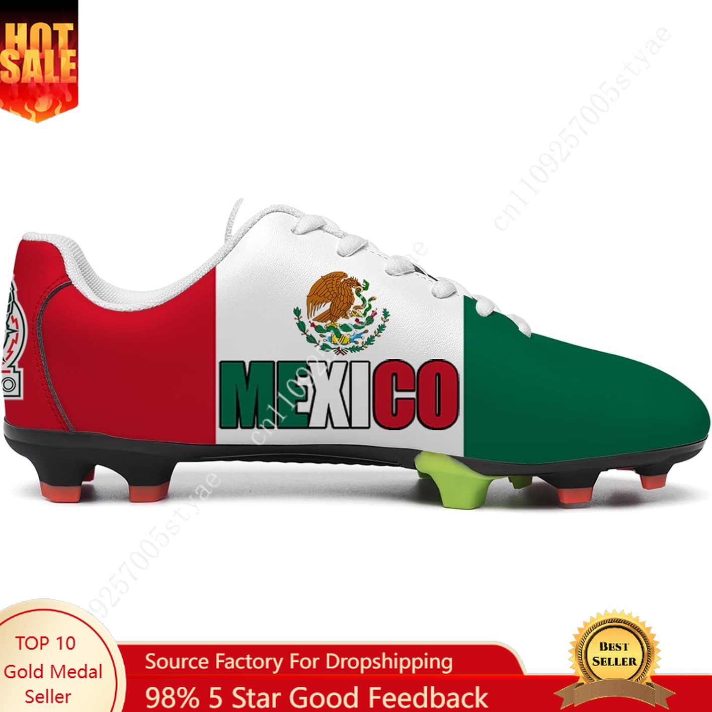 Men Shoes Oxford - Chaussures de football mexicaines avec drapeau