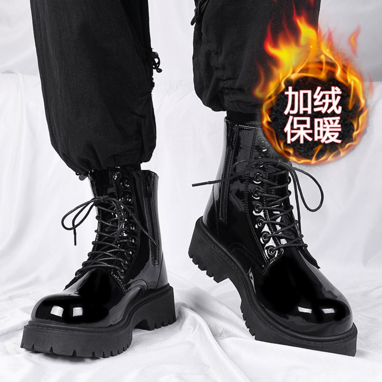 Men'S Shoes For Work - Bottes hautes en peluche chaude pour