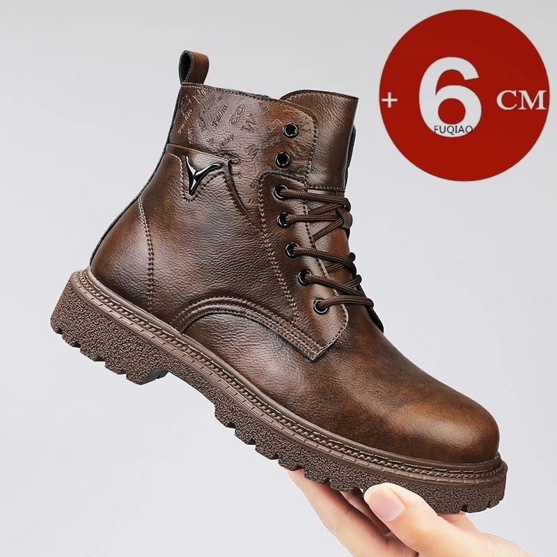 Men'S Shoes Increase Height - Bottines invisibles en cuir pour hommes,