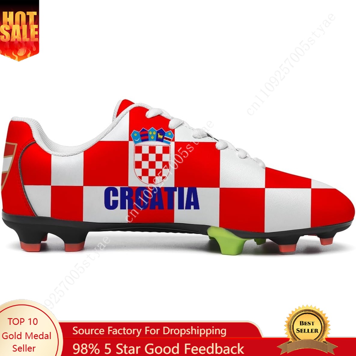 Men Shoes Oxford - Chaussures de football croates avec drapeau