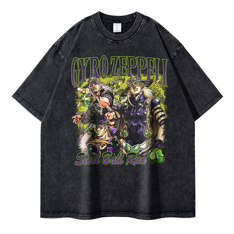 Men'S Shoes Xl - Bandai Anime JoJos t-shirt Vintage lavé
