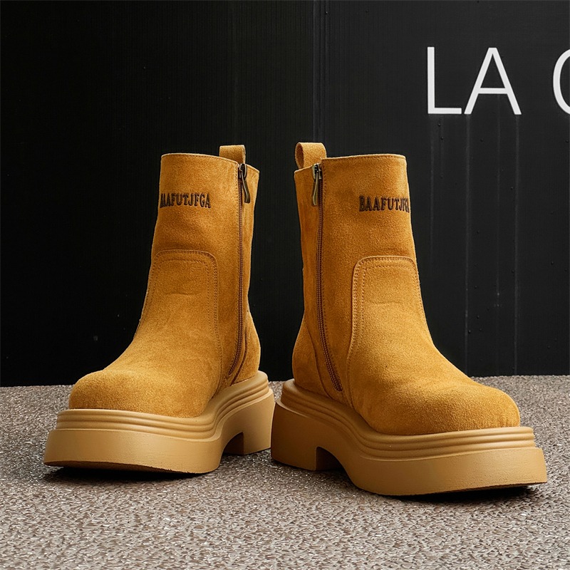 Men'S Shoes Increase Height - Bottes courtes rétro d'hiver pour homme