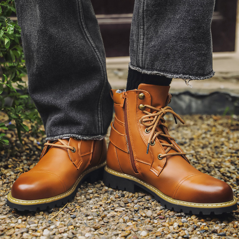 Men Shoes Oxford - Bottes en cuir pour hommes, mode