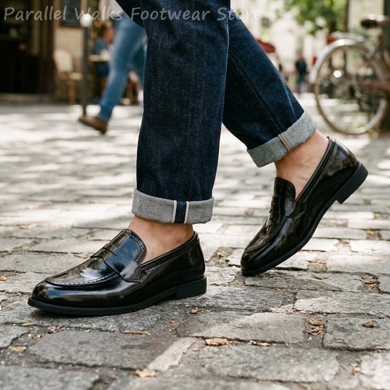 Mocassins Penny en cuir verni  - Men Shoes For Wedding avis et prix