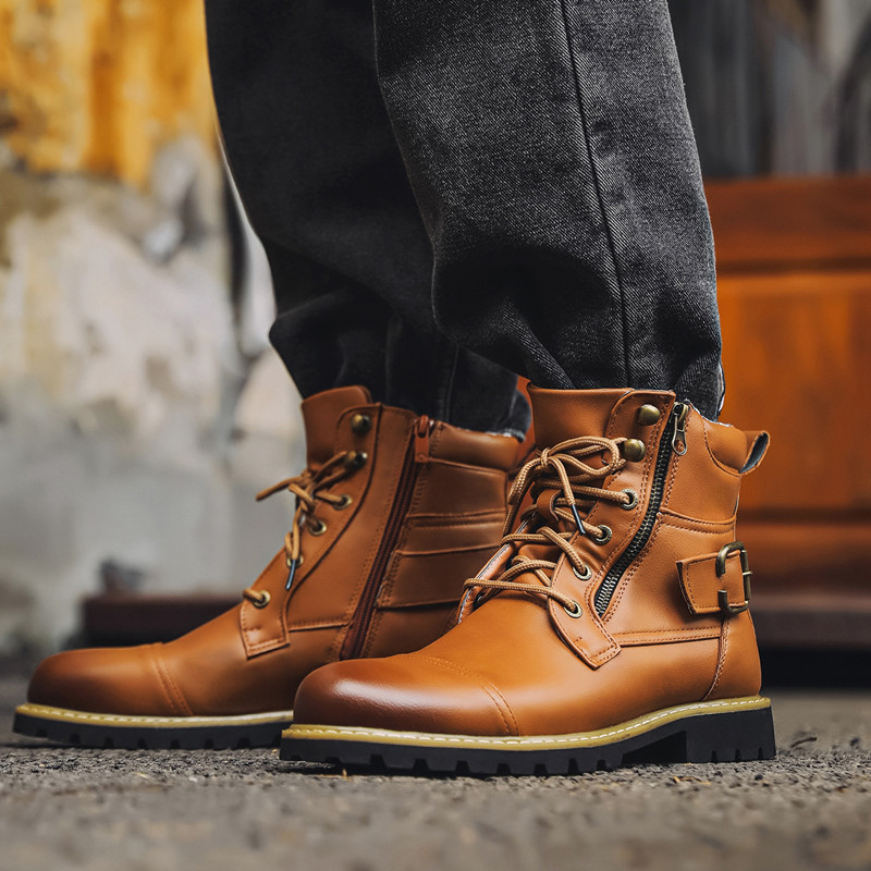 Bottes en cuir pour hommes, bo - Men Shoes Oxford avis et prix