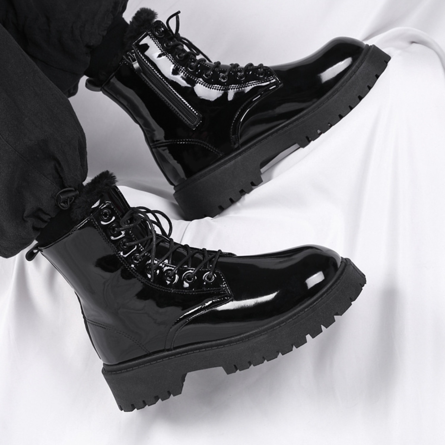 Bottes hautes en peluche chaud - Men'S Shoes For Work avis et prix