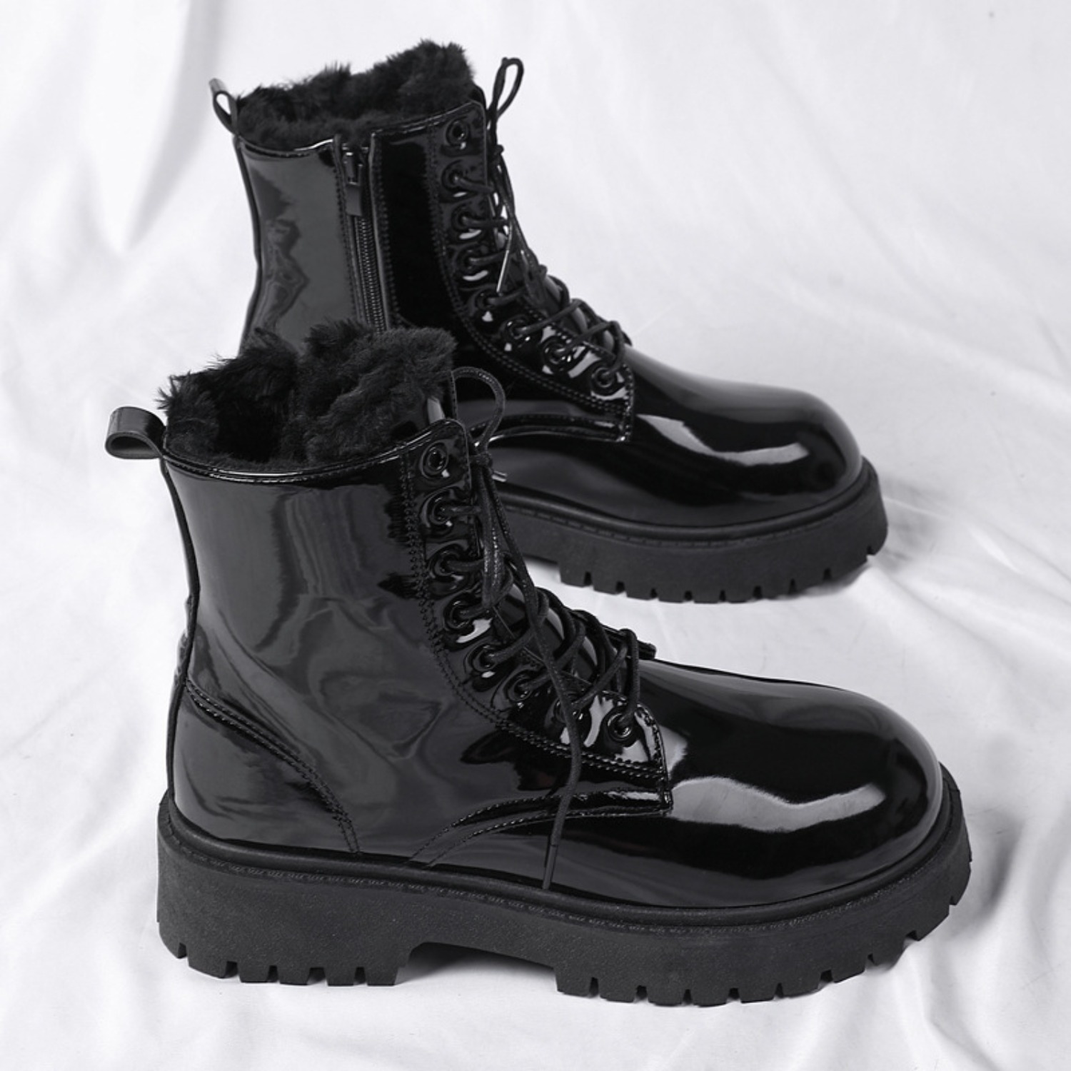 Bottes hautes en peluche chaud - Men'S Shoes For Work avis et prix