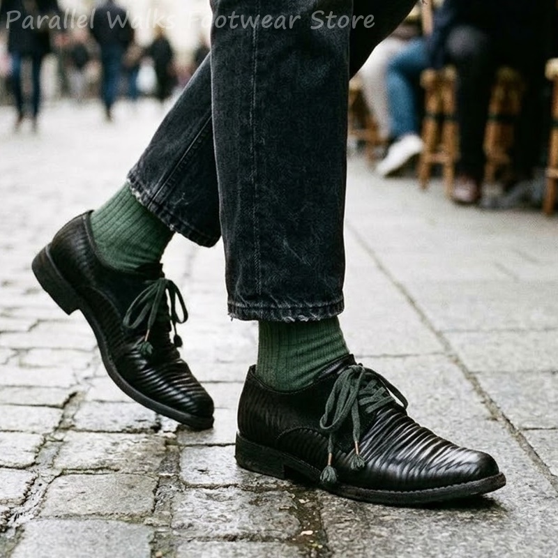 Chaussures Derby plissées en c - Men Shoes Oxford avis et prix