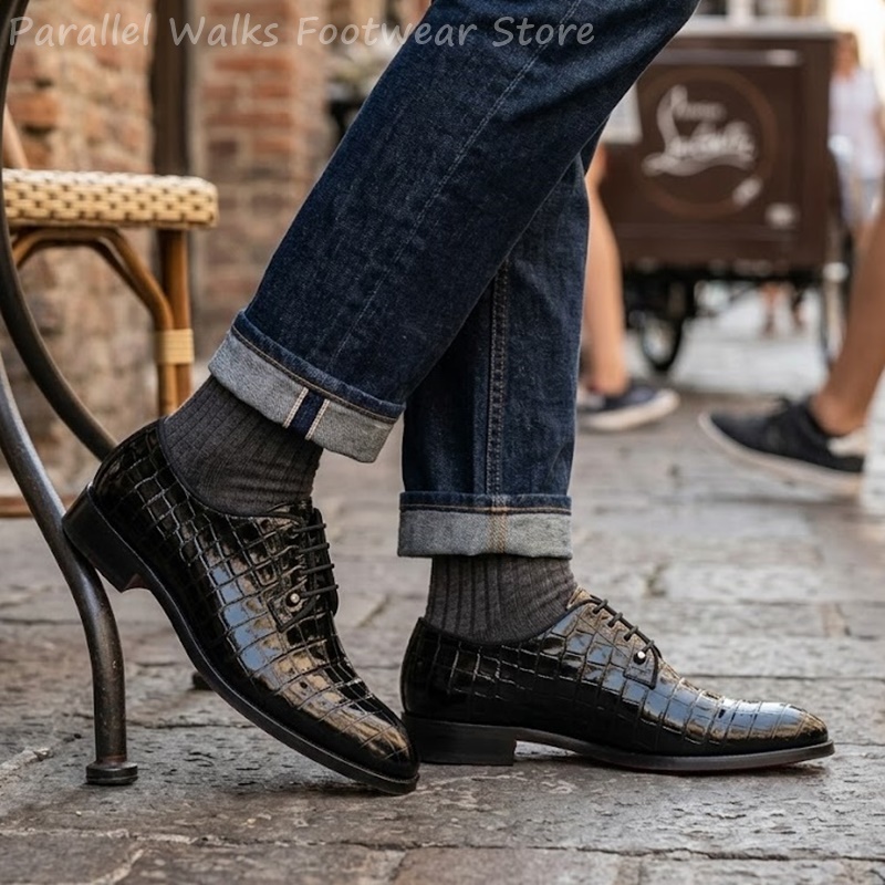 Chaussures Oxford en cuir vern - Men Shoes Oxford avis et prix