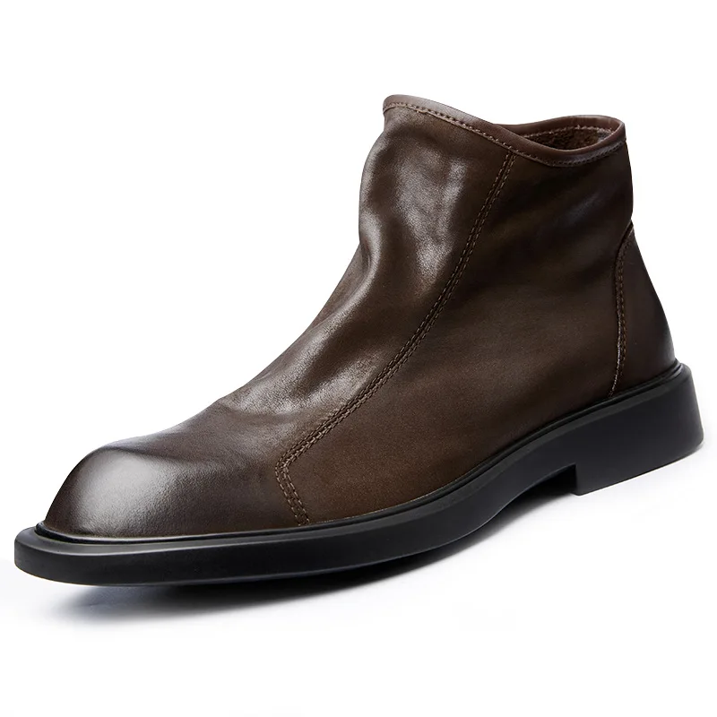 Chaud hommes bottes en cuir vé - Men Shoes For Wedding avis et prix