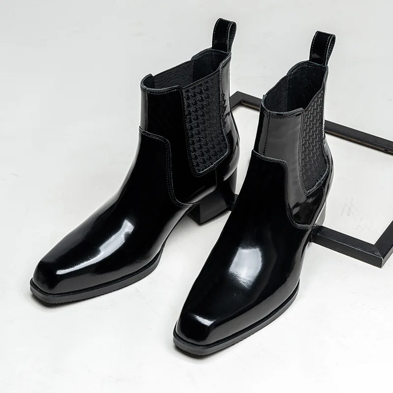 Bottines de luxe en cuir verni - Men Shoes For Wedding avis et prix